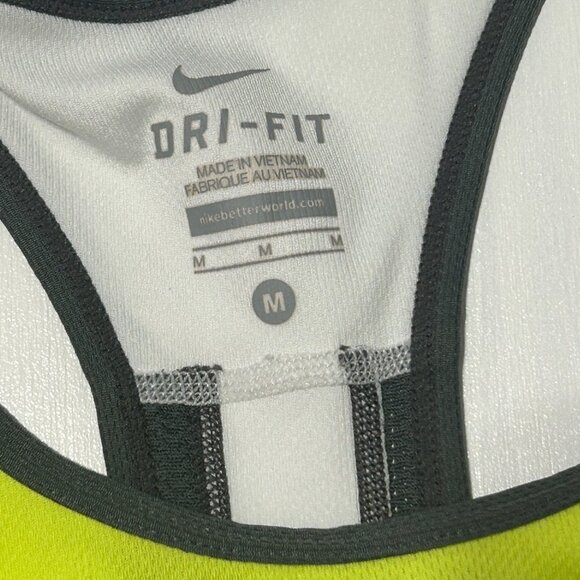 Nike Dri-Fit Racerback Tank Top M Neon Yellow/Black Lightweight Activewear 1707 - Picture 4 of 4